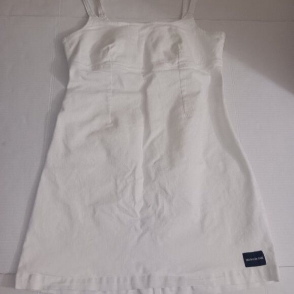 CALVIN KLEIN JEANS STRAPPY SIDE-ZIPPER DENIM DRESS - Picture 7 of 13